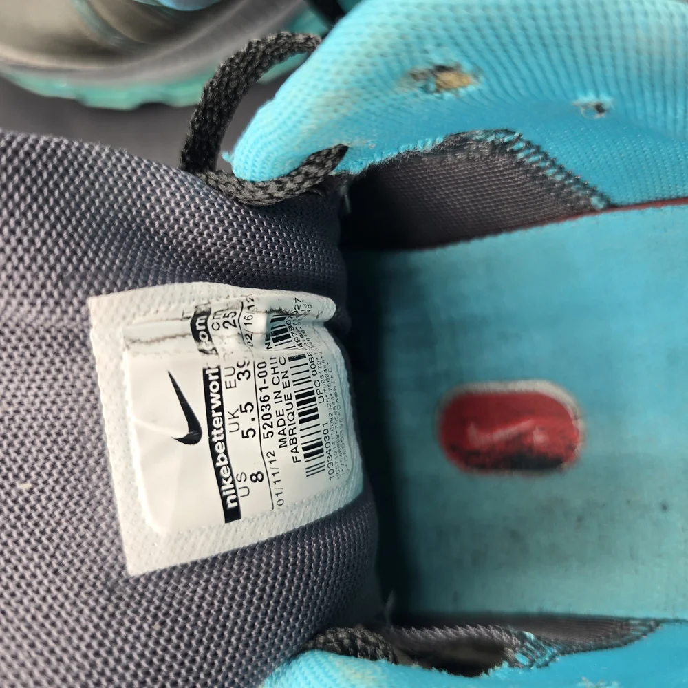 Nike Gray and Blue Athletic‎ Shoes with Cushioned Midsole